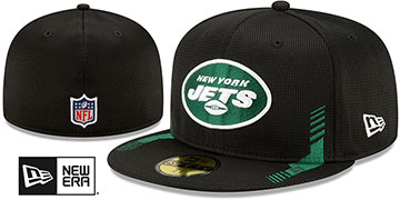 Jets 2021 NFL SIDELINE HOME Black Fitted Hat by New Era