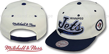 Jets 2T TAILSWEEPER SNAPBACK White-Navy Hat by Mitchell and Ness