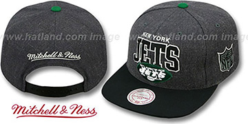 Jets 2T TEAM-ARCH SNAPBACK Black-Grey Hat by Mitchell and Ness