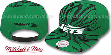 Jets 'EARTHQUAKE SNAPBACK' Green Hat by Mitchell and Ness