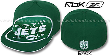 Jets SUPERSIZE Green Fitted Hat by Reebok