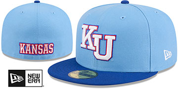 Kansas 'NCAA BASEBALL ONFIELD' Sky-Royal Fitted Hat by New Era
