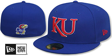 Kansas NCAA TEAM-BASIC Royal Fitted Hat by New Era