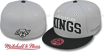 Kings 2T XL-WORDMARK Grey-Black Fitted Hat by Mitchell and Ness
