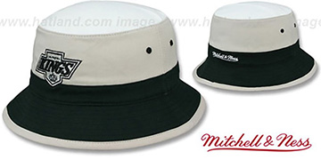 Kings COLOR-BLOCK BUCKET White-Grey-Black Hat by Mitchell and Ness