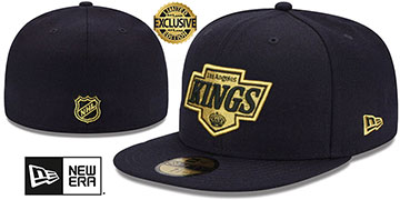 Kings GOLD-METALLIC Black Fitted Hat by New Era