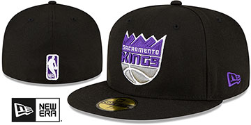 Kings NBA TEAM-BASIC Black Fitted Hat by New Era