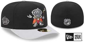 Kings NHL CARTOON  A-FRAME Black-Grey Fitted Hat by New Era