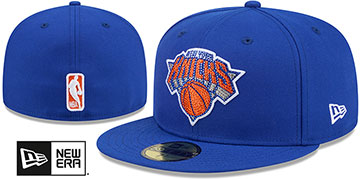Knicks RHINESTONE LOGO Royal Fitted Hat by New Era