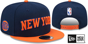 Knicks STATEMENT SNAPBACK Navy-Orange Hat by New Era