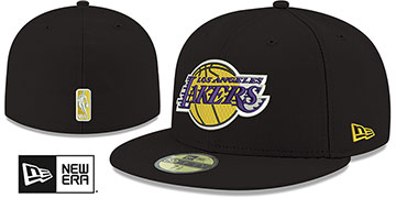 Lakers ALTERNATE NBA TEAM-BASIC Black Fitted Hat by New Era