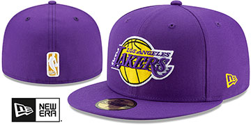 Lakers NBA TEAM-BASIC Purple Fitted Hat by New Era