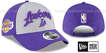 Lakers ROPE STITCH DRAFT STRETCH SNAPBACK Grey-Purple Hat by New Era