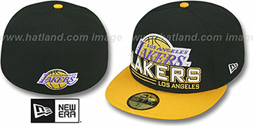 Lakers TECH MARK Black-Gold Fitted Hat by New Era