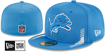Lions 2021 NFL SIDELINE HOME Blue Fitted Hat by New Era