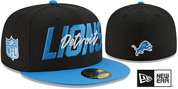 Lions 2022 NFL DRAFT Black-Blue Fitted Hat by New Era