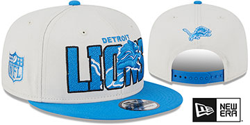 Lions 2023 'NFL DRAFT SNAPBACK' Stone-Blue Hat by New Era