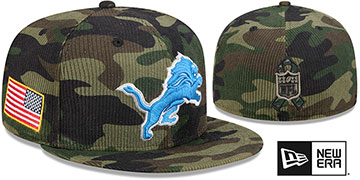 Lions 2025 SALUTE-TO-SERVICE ARMY CORD Fitted Hat by New Era