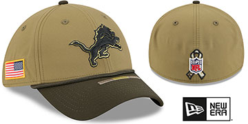 Lions 2025 SALUTE-TO-SERVICE FLEX Olive-Dark Green Hat by New Era