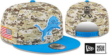 Lions 2025 SALUTE-TO-SERVICE SNAPBACK Desert Storm-Blue Hat by New Era
