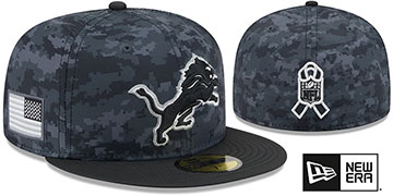 Lions 2026 SALUTE-TO-SERVICE Dark Digital Camo-Black Fitted Hat by New Era