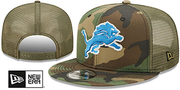 Lions ARMY CAMO TRUCKER Hat by New Era