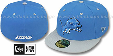 Lions NFL 2T-TEAM-BASIC Blue-Grey Fitted Hat by New Era