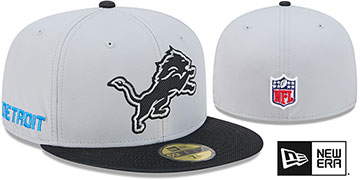 Lions NFL RIVALRIES Grey-Black Fitted Hat by New Era
