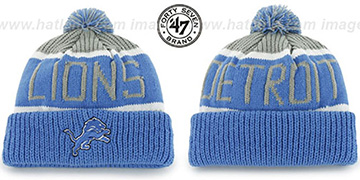 Lions THE-CALGARY Blue-Grey Knit Beanie Hat by Twins 47 Brand