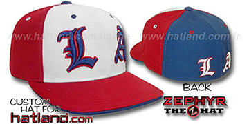 Los Angeles PINWHEEL White-Red-Royal Fitted Hat