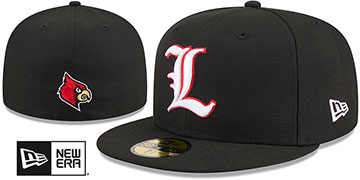 Louisville 'NCAA BASEBALL ONFIELD' Black Fitted Hat by New Era