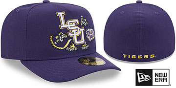 LSU NCAA CARTOON  A-FRAME Purple Fitted Hat by New Era