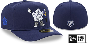 Maple Leafs NHL CARTOON  A-FRAME Navy Fitted Hat by New Era