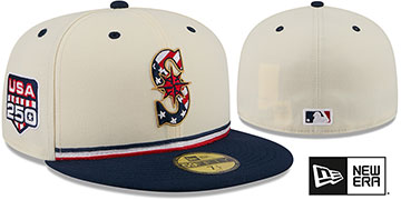 Mariners 2026 JULY 4TH STARS N STRIPES Fitted Hat by New Era