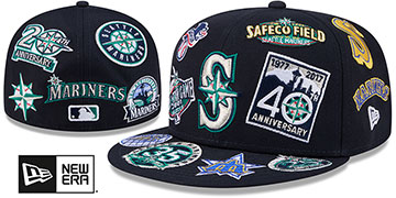 Mariners ALL-OVER Navy Fitted Hat by New Era