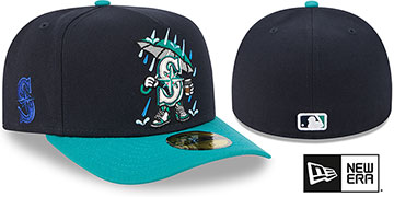 Mariners MLB CARTOON  A-FRAME Navy-Teal Fitted Hat by New Era