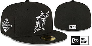 Marlins 1997 WORLD SERIES SIDE-PATCH UP Black-White Fitted Hat by New Era