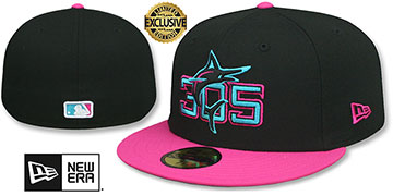 Marlins 'ALTERNATE CITY CONNECT' Black-Beetroot Fitted Hat by New Era
