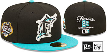 Marlins LETTERMAN SIDE-PATCH Fitted Hat by New Era
