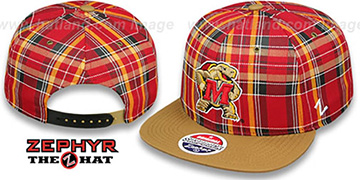 Maryland MASCOT GAELIC PLAID SNAPBACK Red-Khaki Hat by Zephyr