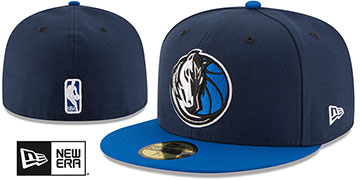 Mavericks 2T NBA TEAM-BASIC Navy-Royal Fitted Hat by New Era