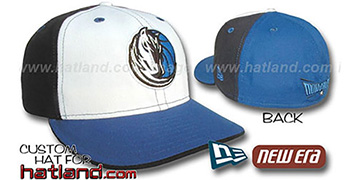 Mavericks PINWHEEL White-Black-Royal Fitted Hat by New Era