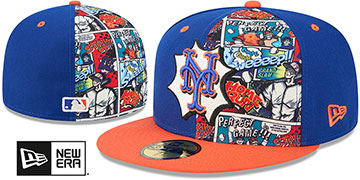 Mets COMIC HERO Royal-Orange Fitted Hat by New Era