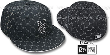 Mets MLB FLOCKING Black Fitted Hat by New Era