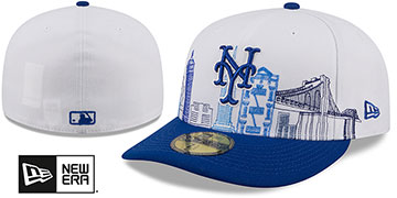 Mets PRE-CURVED SKYLINE White-Royal Fitted Hat by New Era