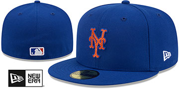 Mets RHINESTONE LOGO Royal Fitted Hat by New Era