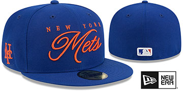 Mets SCRIPTED Royal Fitted Hat by New Era