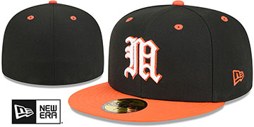 Miami 'NCAA BASEBALL ONFIELD' Black-Orange Fitted Hat by New Era