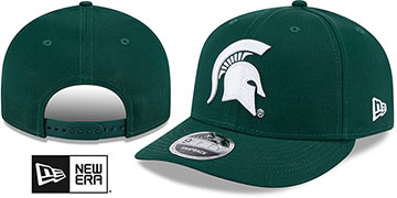 Michigan State LOW-CROWN TEAM-BASIC SNAPBACK Green Hat by New Era