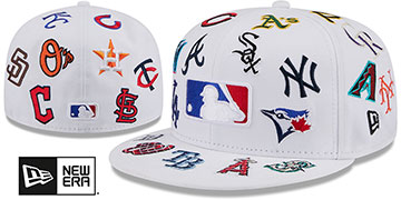 MLB 'ALL-OVER' White Fitted Hat by New Era